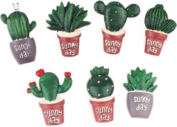 Ornerx Decorative Cactus Push Pins Resin Thumbtacks for Cork 7 Count