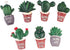 Ornerx Decorative Cactus Push Pins Resin Thumbtacks for Cork 7 Count