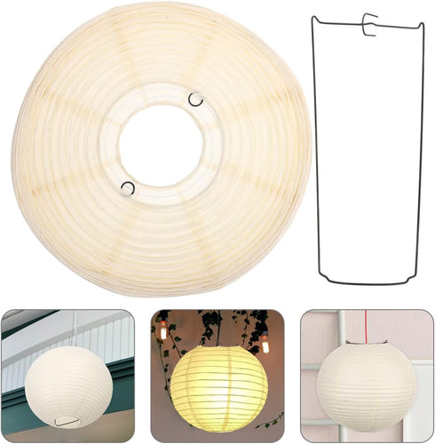 11.81 Inch White Round Paper Lantern Lampshade Hanging Paper Lanterns Ceiling Lampshade for Home Decor Wedding