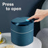 Mini Desk Trash Can with Lid, 0.5 Gallon Blue Plastic Covered Waste Basket with 180 Trash Bags