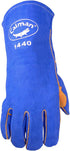 Caiman Premium Split Cowhide Leather Welding Gloves, Aerofoam Lining, DuPont Kevlar Stitching, Blue, Large (1440)