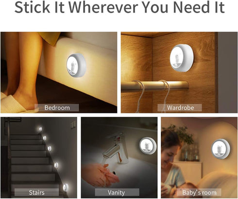 Melaus Closet 2 Levels.1- Pack Motion Sensor Night Light,Warm White USB Rechargeable Bedside Light,Magnetic Cat Lamp