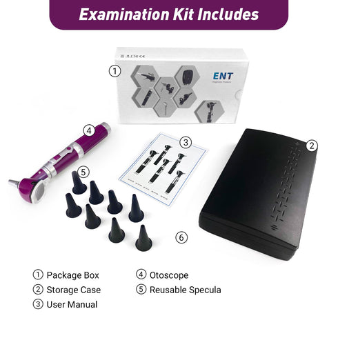 Scian Otoscope - Ear Scope with Light, Fiber Optic Otoscopes with Hard Plastic Case, Pocket Diagnostic Ear Infection