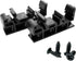 50 Sets C45 DIN Rail PCB Mounting Black Bracket Holder Clips for 35mm or 15mm Din Rail