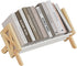 Wood Desktop Bookshelf Organizer - Tilting Bookcase for Books/CDs/Magazine Display, Office Tabletop Storage Rack (White)