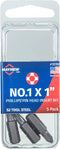 Mayhew Tools 18760-5 USA Phillips Pin Head Insert Bit, 5-Pack, No. 1 x 1"
