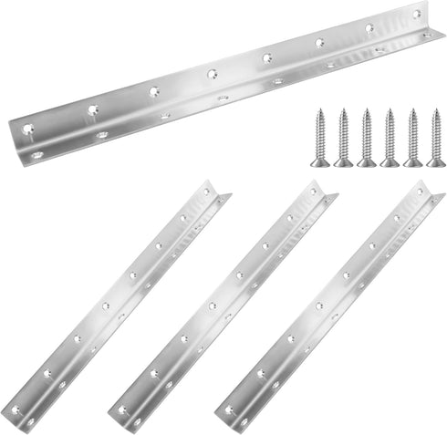 L Bracket, Heavy Duty Corner Brace, 4 Pack 14.8" Metal Shelf Bracket