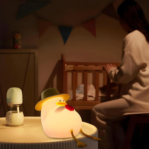 Duck Night Light for Kids, Cute Duck Touch Lamp for Bedrooms, Soft Silicone Rechargeable Nursery Nightlight