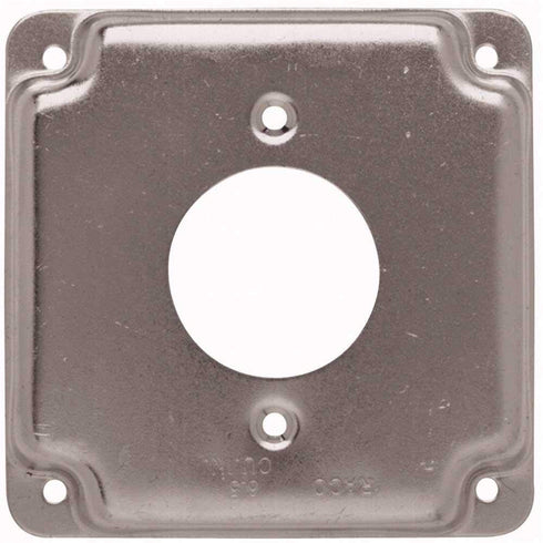 Hubbell-Raco 812C 20A Receptacle, 1.594-Inch Diameter 4-Inch Square Exposed Work Cover