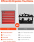 8.6-inch, 5 VEVOR Metal Tool Box, Portable Metal Tool Box with Drawers, Small Tool Chest with EVA Liners and PP Feet