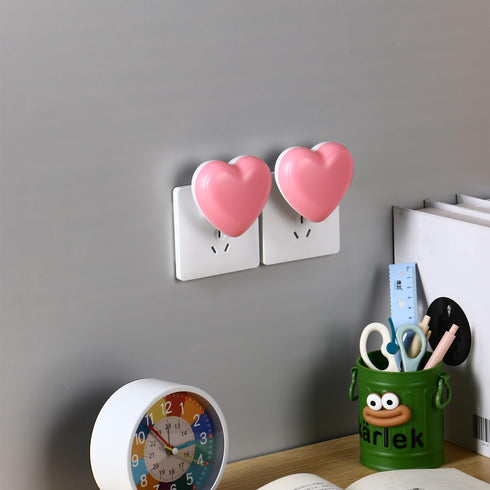 INZU Cute Night Light, Heart Night Light for Kids, LED Nightlight with Auto Dusk to Dawn Sensor, Nightlight Plug into