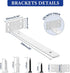 4 8'' 1/5" Inch Alise Floating Shelf Brackets White, Pcs L Brackets for Shelves, Hidden Invisible Shelf Brackets, Thick
