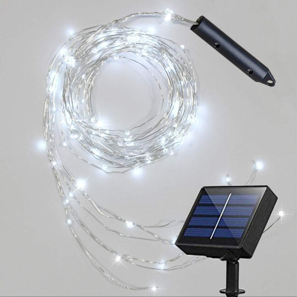 Solar Fairy String Lights Outside, Cool White Multi Strand 180 LEDs Watering Can Light for Outdoor Decor