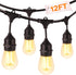 Waterproof Outdoor String Lights - 12Ft Commercial Grade Patio Lights Heavy Duty