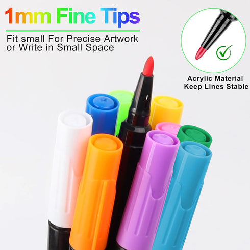 YullTaiy 1mm (10 Liquid Chalk Markers for Acrylic Calendar Planning Board, Dry Erase Board Whiteboard, Glass, Mirror