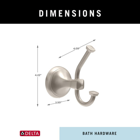 Esato Towel Hook, Spotshield Brushed Nickel