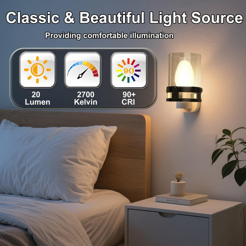ZwwYvv Bulbs,C7 0.4 Bulbs White,12 Pack 4 Bulb) LED Night Light Watt Decorative Light for Window Candles/String