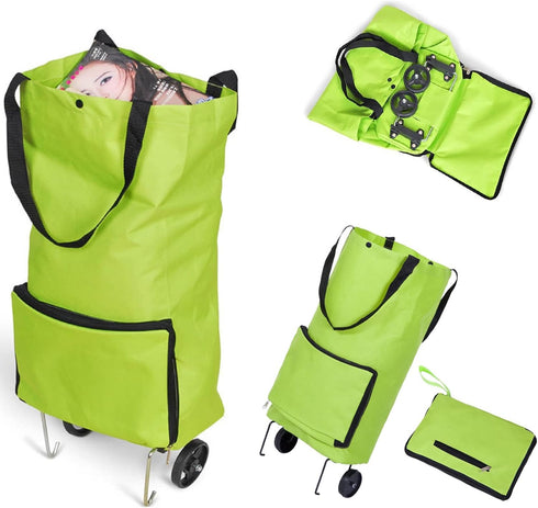 Shopping Cart with Wheels Tug Foldable Grocery Carts Large Capacity Supermarket Tug