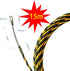 49FT Fish Tape Wire Fishing Tools, 6.0mm Diameter 3 Wires Twisted with Guide Spring, Black and Yellow 15m