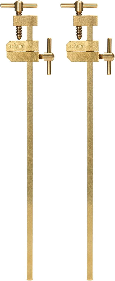 KAKURI 6" HATAGANE Bar Clamps for Woodworking, Japanese Metal Parallel Clamps Tool Set, 2 Pcs, Brass Gold, Made in JAPAN