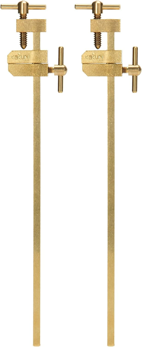 KAKURI 6" HATAGANE Bar Clamps for Woodworking, Japanese Metal Parallel Clamps Tool Set, 2 Pcs, Brass Gold, Made in JAPAN