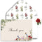 Poatel Thank You Cards with envelopes, 4x6 Inch Vintage Flower Blank Notes, Elegant