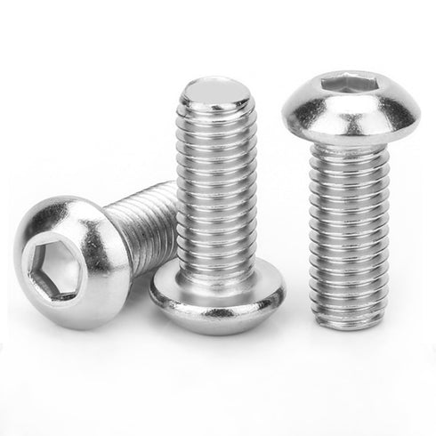 3/8-16 x 3-3/4'' Pan Head Hex Socket Cap Screws: 6 Pack 304 Stainless Steel Bolts, Hex Drive, Bright Finish