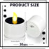 30 2.3 2 inch Pcs Solar Power Tea Lights Reusable Flameless Candle x Waterproof LED Tea Light Candles for Garden