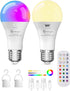 E26 Rechargeable Light Bulb with Remote Control,Battery Light Bulb,RGB Color Changing &