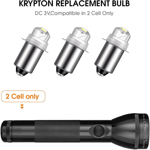 Honoson 30 Lumen 3-Volt LED Replacement Bulb for Flashlights, 10 Year Lifespan, 41-1643, 2 Pack