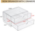 Clear Desk Organizers and Accessories, Plastic Drawer Organizer for Home Office Supplies, 4 Drawers