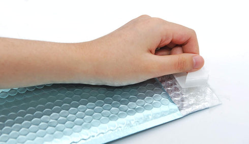 ProLine Matte Metallic Ice Blue Bubble Padded Mailers, 4x8 Inch Self Seal Envelopes, Pack of 10