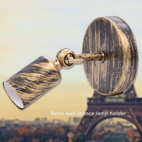 E27 Cozy Yosoo Iron Wall Sconce Holder with Light Socket, Retro Style, and Romantic Atmosphere, Perfect for Bedroom