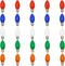 Abeja 25 Pack Multicolor C9 LED Christmas Light Bulbs, C9 LED Replacement Bulbs Fits E17 Intermediate Base, 0.6 Watts