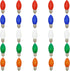 Abeja 25 Pack Multicolor C9 LED Christmas Light Bulbs, C9 LED Replacement Bulbs Fits E17 Intermediate Base, 0.6 Watts