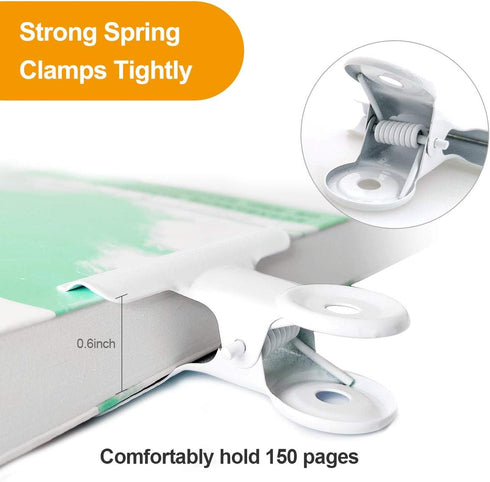 Coideal 20 Pack White Bull Hinge Clips, 2 Inch Large Metal Binder Paper Clips for Food Bags, Photos, Art Crafts