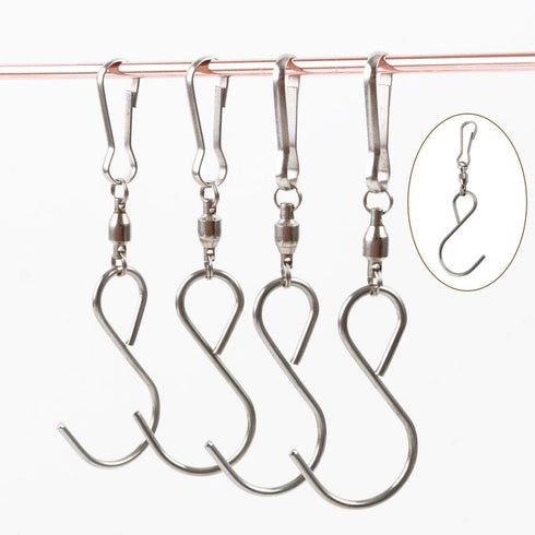 uxcell 6 Pack S Shaped Hooks Clips, Stainless Steel Plating Finish Hangers for Hanging Plants, Pots, Pans, Mugs