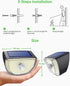 3 200 IP65 6 Pack Solar Lights Outdoor, Motion Sensor Solar Wall Lights with Lighting Modes, LED Outdoor Solar Lights