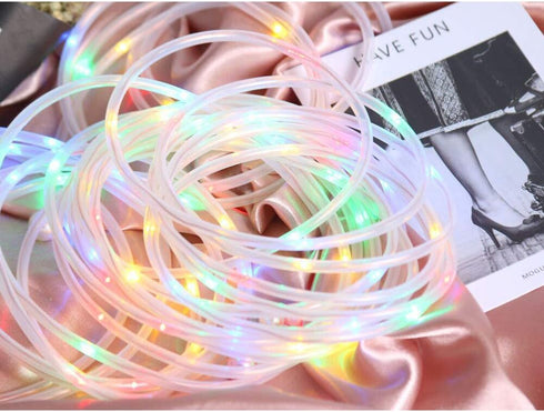 XUNATA Solar String Lights, 23FT 50 LED Outdoor Lighting Rope, Waterproof Copper Wire, 8 Modes for Home Garden Patio