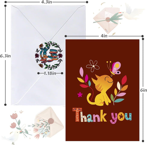 64 Pack 46 Inch YedsIntu All Occasion Cards Assortment Box with Envelopes & Stickers, Assorted Blank Greeting Cards