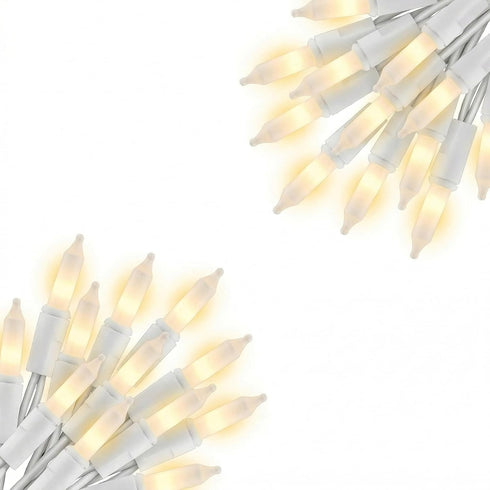 Vigdur 2 Pack 13ft 50 Clear Outdoor String Lights on White Wire