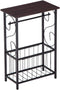Volowoo Decorative Bathroom Table,Side Table Toilet Paper Storage Table Stand Shelf Wooden Top
