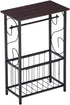 Volowoo Decorative Bathroom Table,Side Table Toilet Paper Storage Table Stand Shelf Wooden Top
