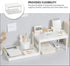 Hemoton Desktop Storage Rack Organizer, Double-Layer Cosmetic Stationery Holder for Kitchen Bathroom Office, White