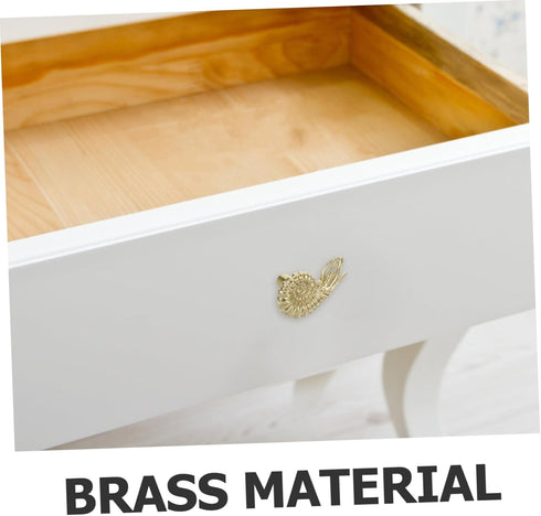 OUNONA Drawer Knob Solid Brass Nautilus Shape Door Knob Unique Retro Brass Cabinet Handle for Drawers Cabinets