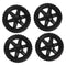 VOSAREA 4pcs Heavy Duty Rolling Cart Wheels Replacement for Grocery Trolley Utility