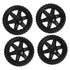 VOSAREA 4pcs Heavy Duty Rolling Cart Wheels Replacement for Grocery Trolley Utility