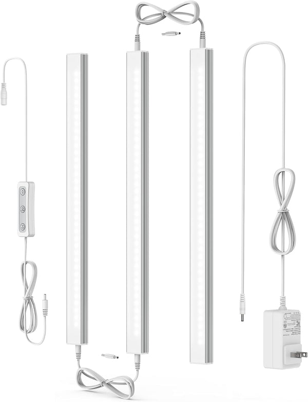 ASOKO Under Cabinet Led Light Plug in, Dimmable Daylight White 4500K, 3