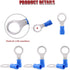 Hilitchi 100Pcs 16-14AWG Insulated Terminals Ring Electrical Wire Crimp Connectors (Blue, M8)
