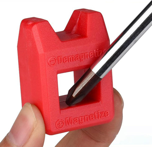 Red Lightweight Magnetizer Demagnetizer for Screwdriver Bits, Practical Pick Up Tool